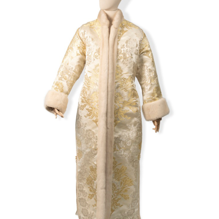 Imperial White Damask Moroccan Abaya