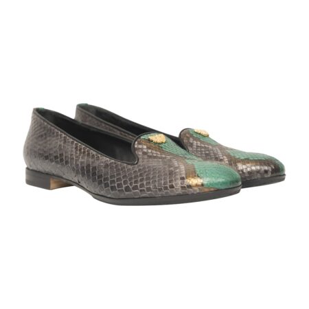 Moccasins in Hand-Painted Genuine Python, Custom-Made