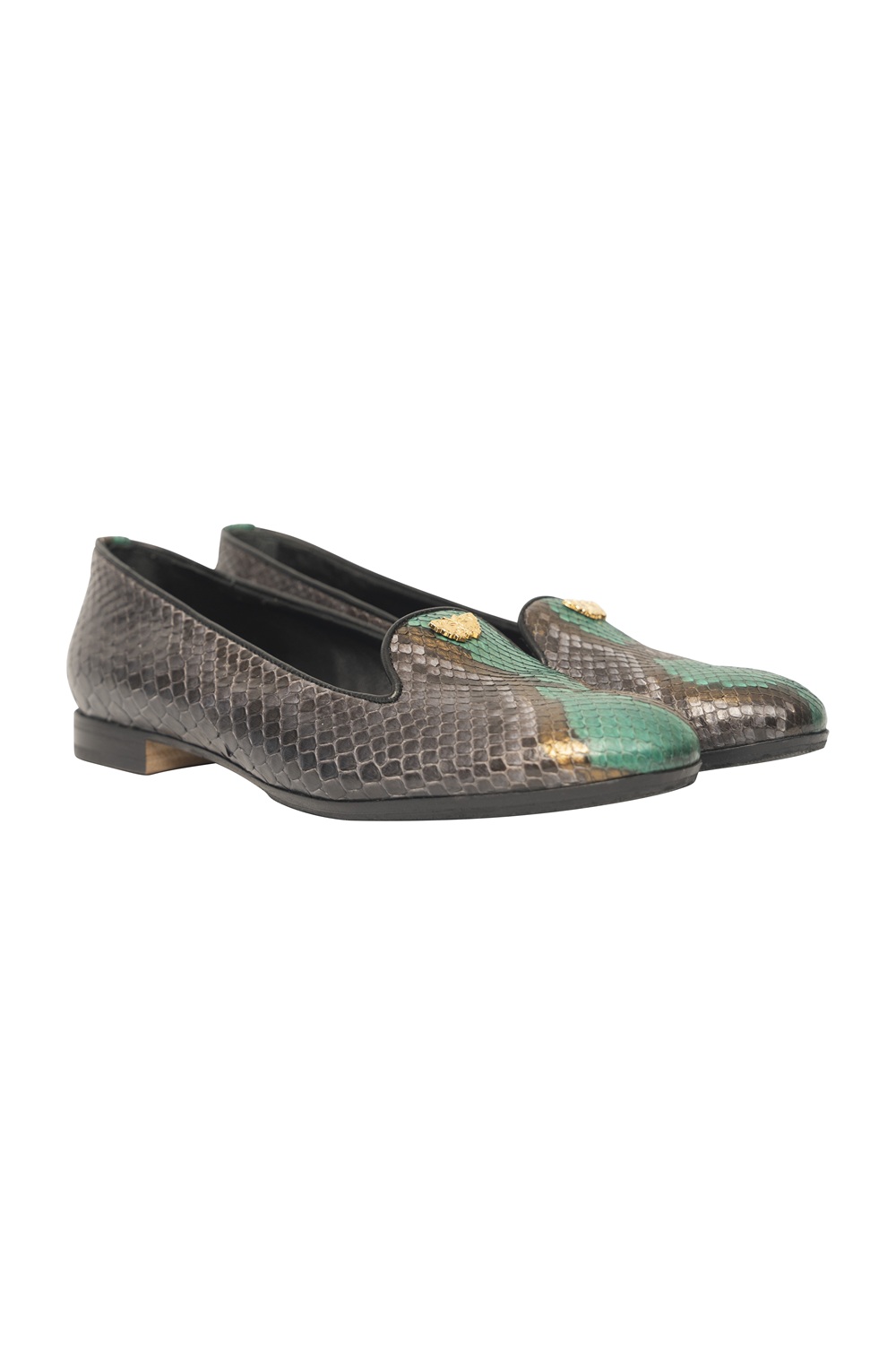 Moccasins in Hand-Painted Genuine Python, Custom-Made