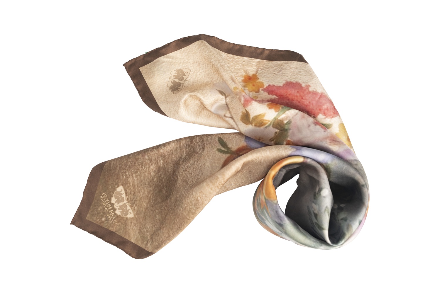 Luxury Silk Scarf with Elegant Print