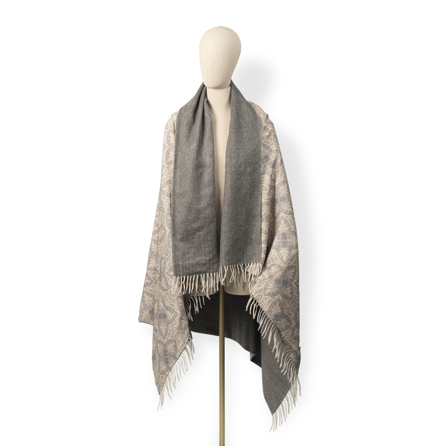 Double-Faced Cashmere and silk plaid