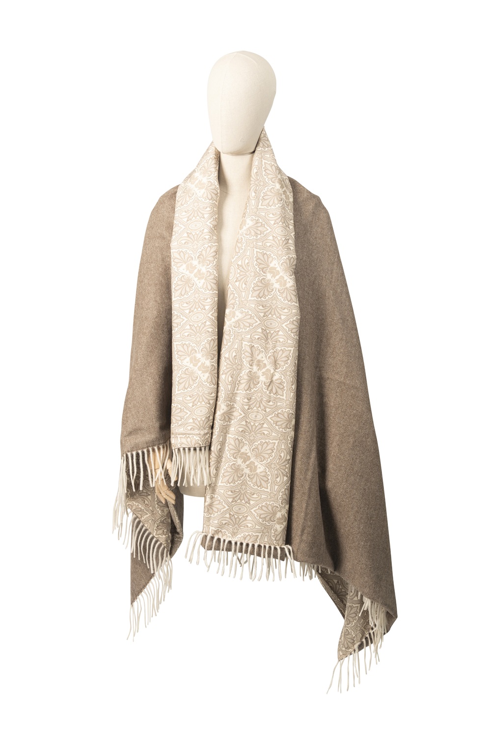 Double-Faced Cashmere and silk plaid